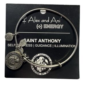 Alex and Ani Silver Saint Anthony Charm Bangle